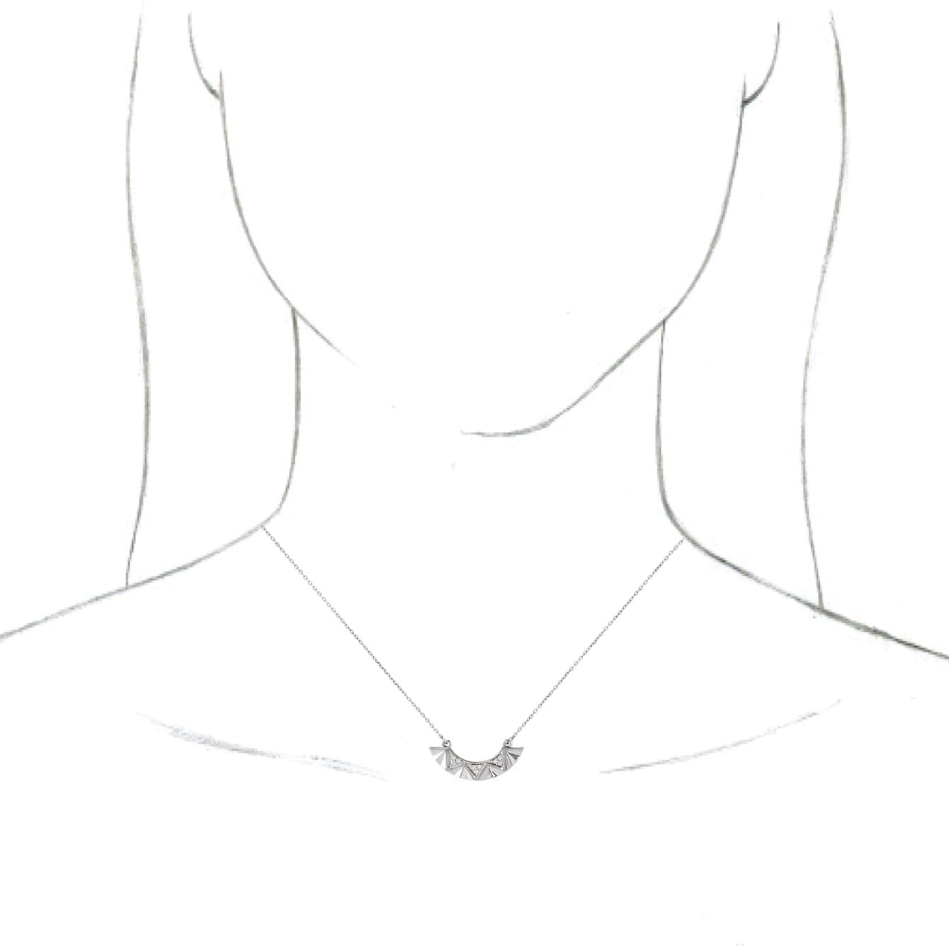 Curved Bar Necklace or Center view 3