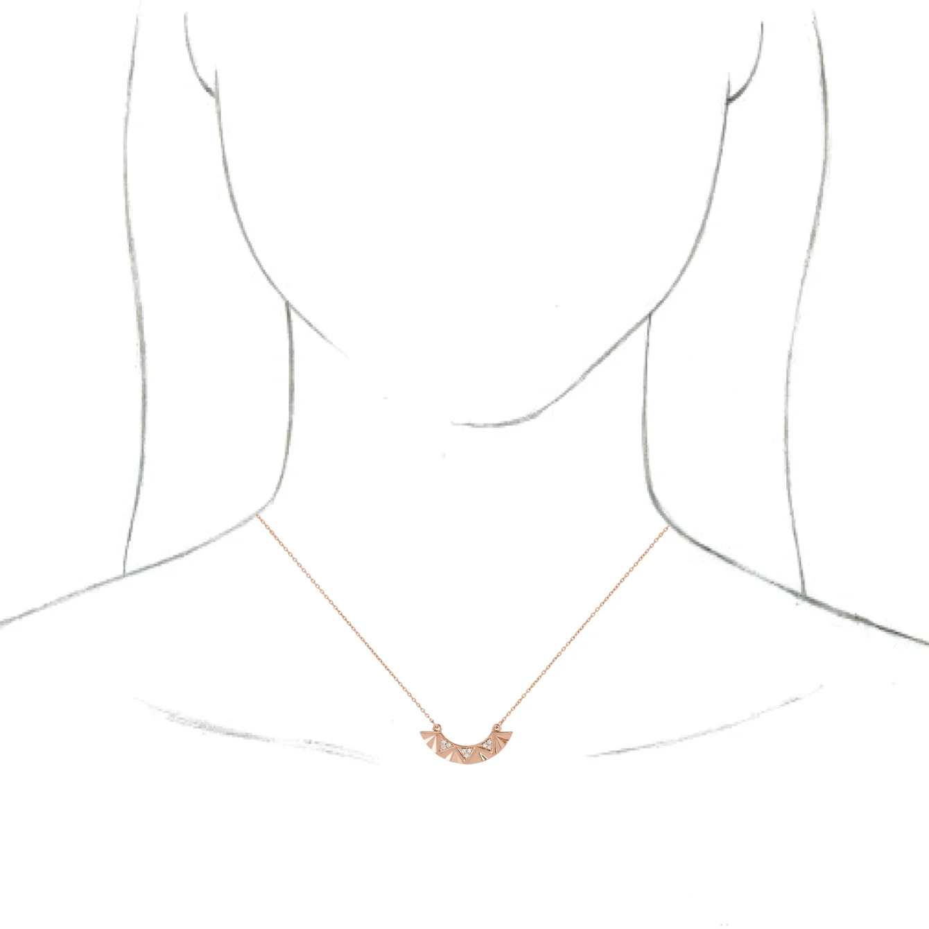 Curved Bar Necklace, view 4