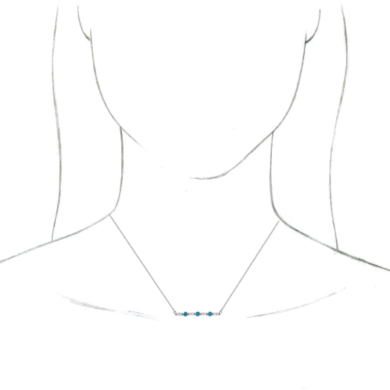 Accented Cabochon Bar Necklace or Center view 3