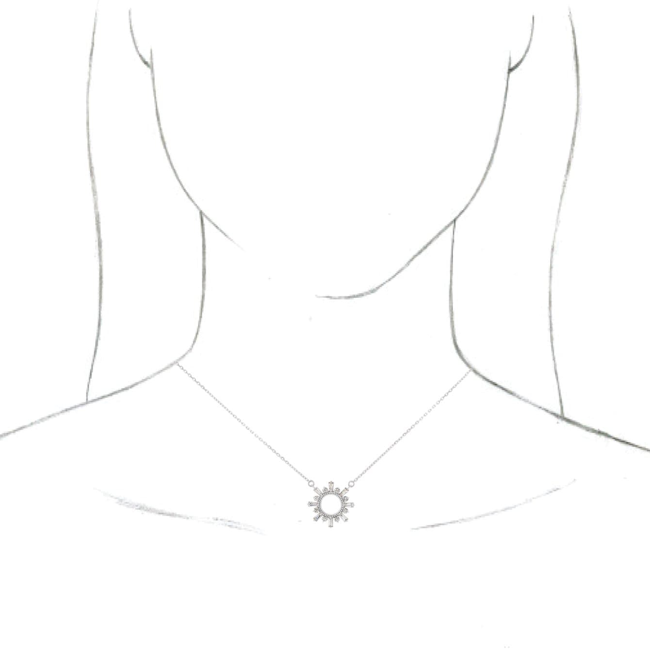 Accented Circle Necklace or Center view 3