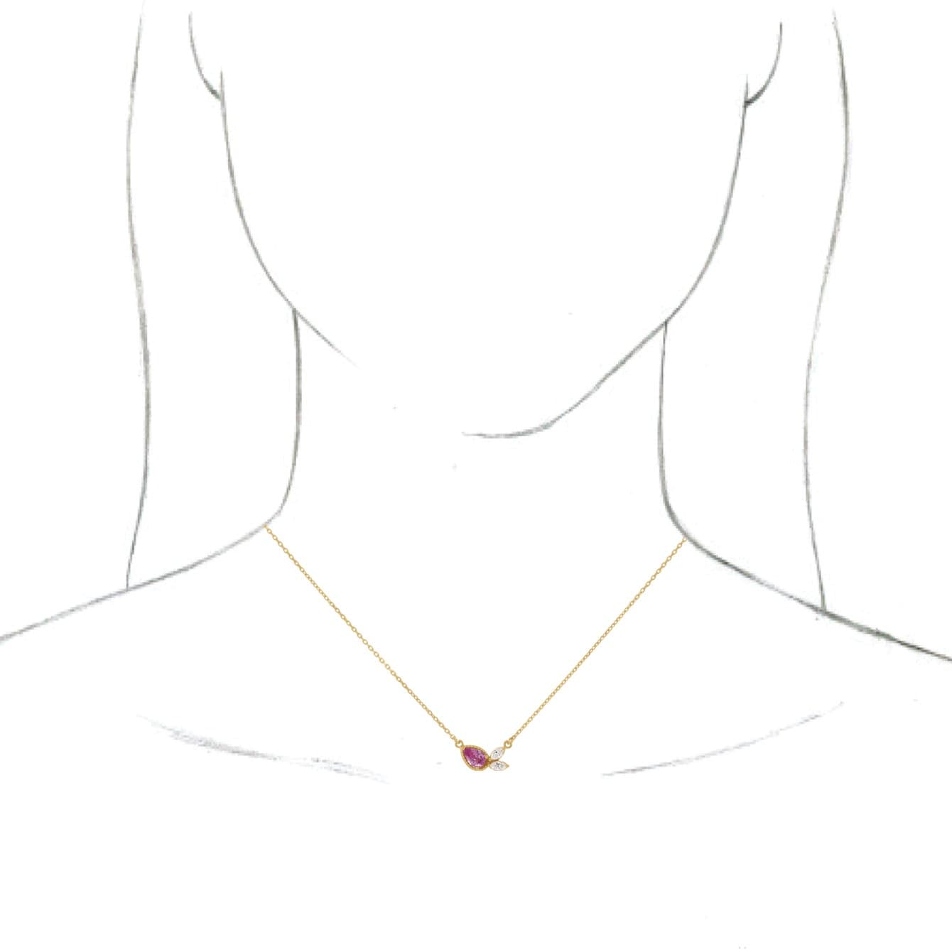 Multi-Shape Necklace or Center view 3