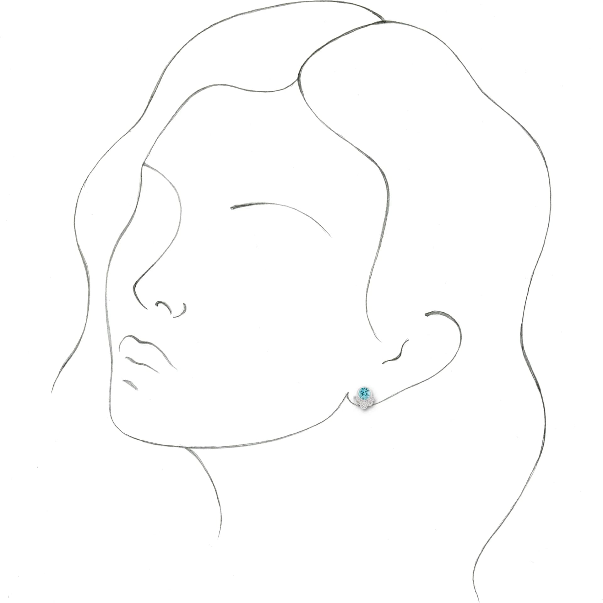 Accented Bezel-Set Earrings, view 4