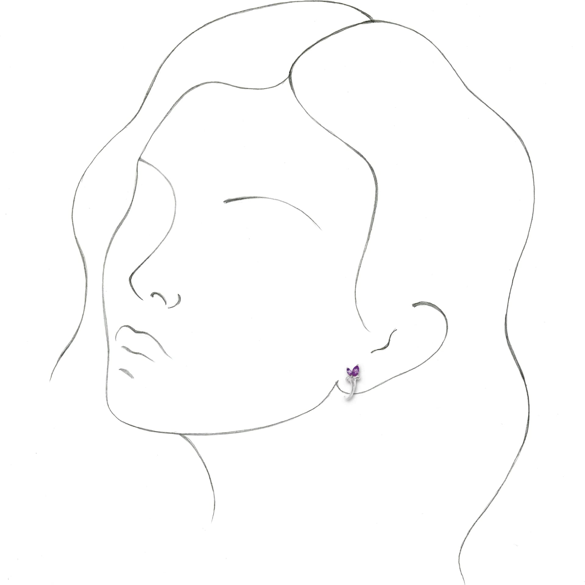 Floral J-Hoop Earrings, view 4
