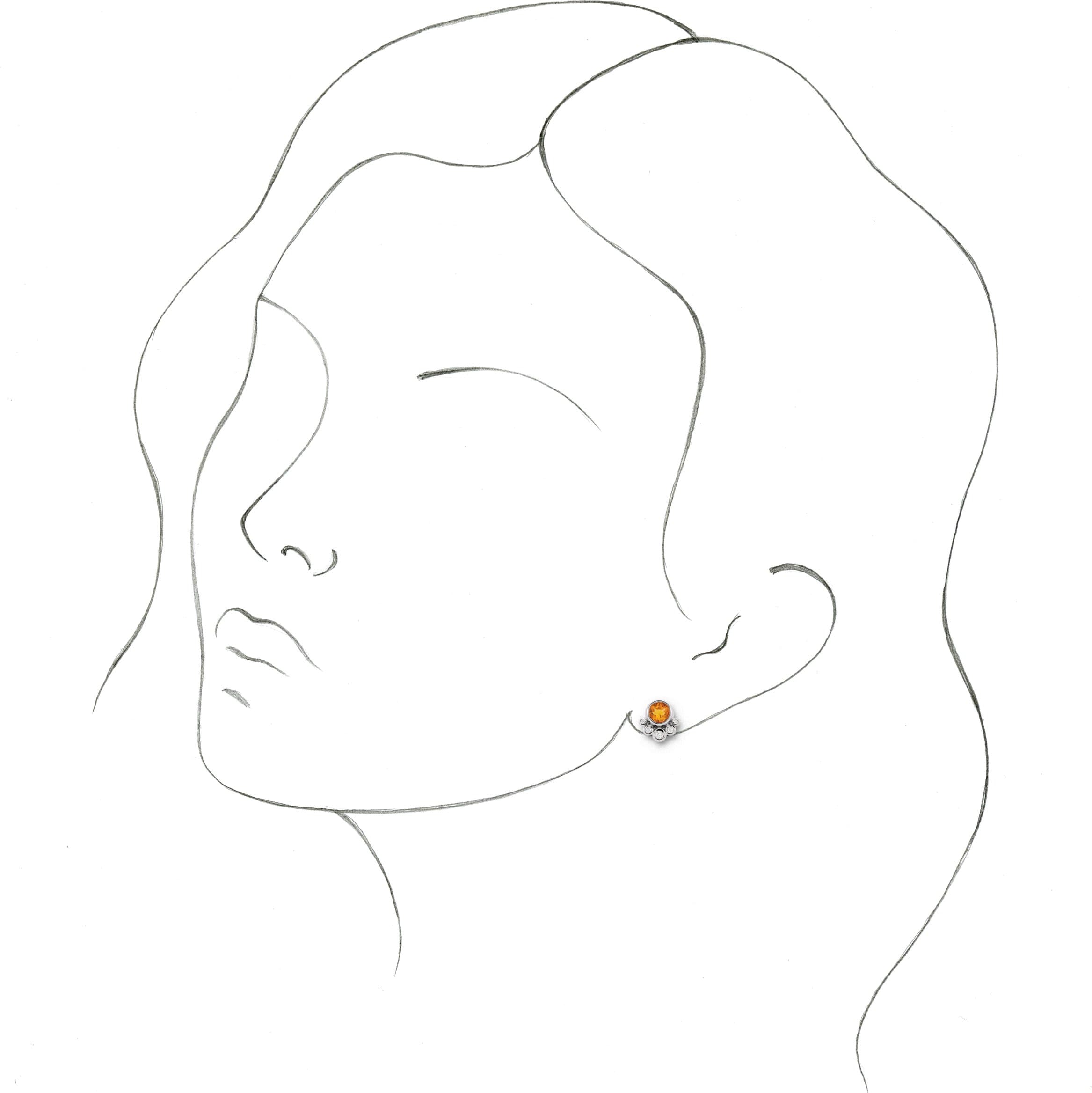 Accented Bezel-Set Earrings view 3