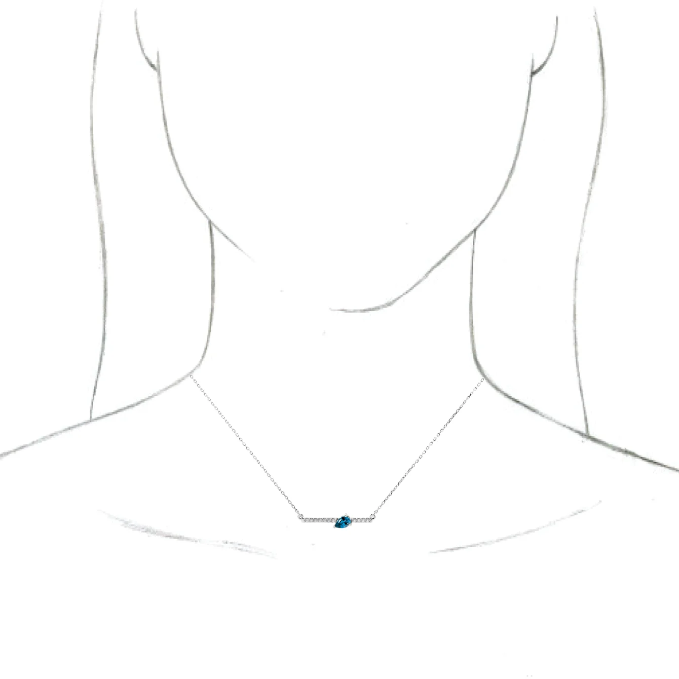Accented Bar Necklace, view 4