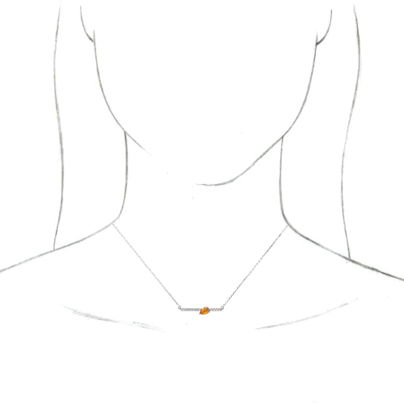 Accented Bar Necklace or Center view 3