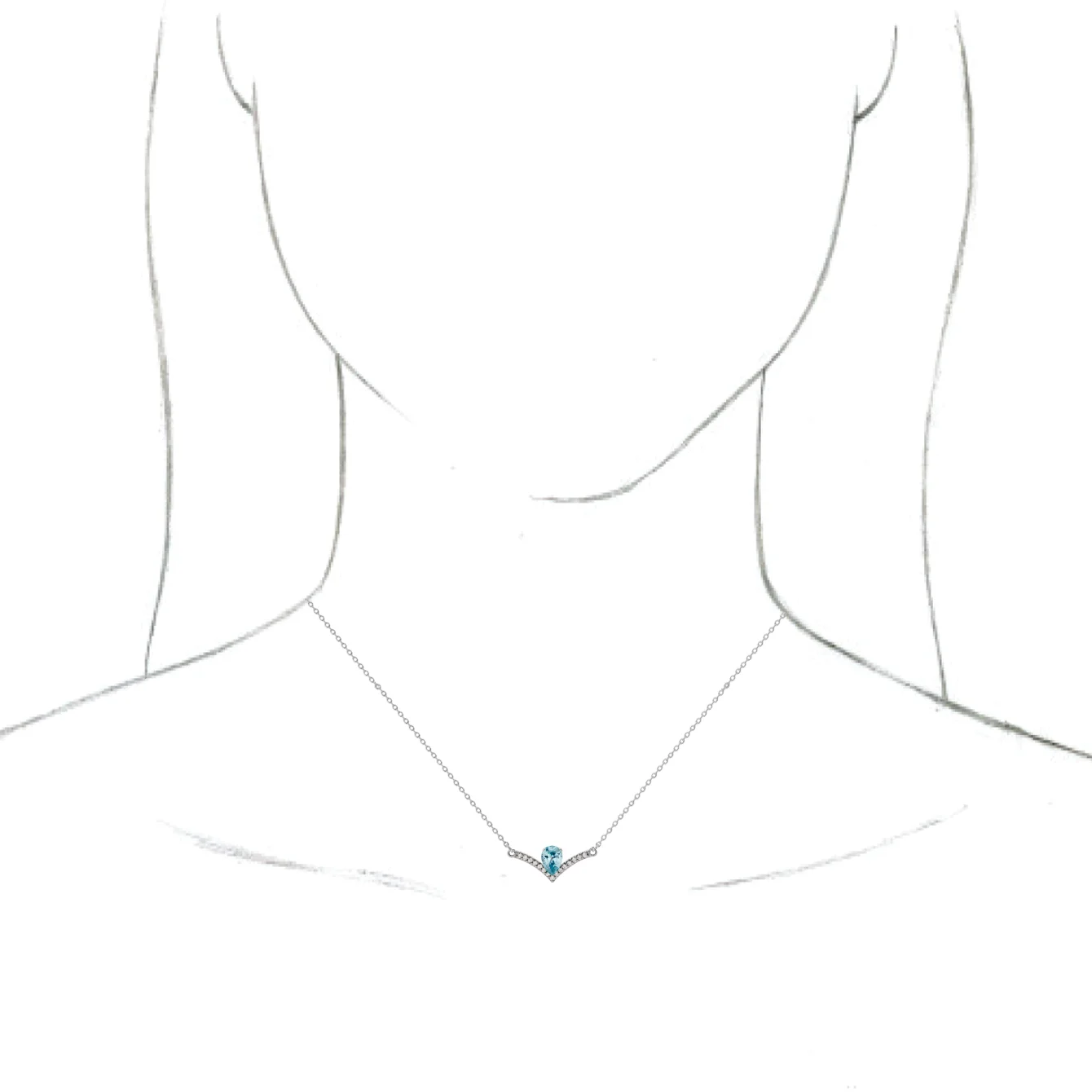 Accented V Necklace — view 4