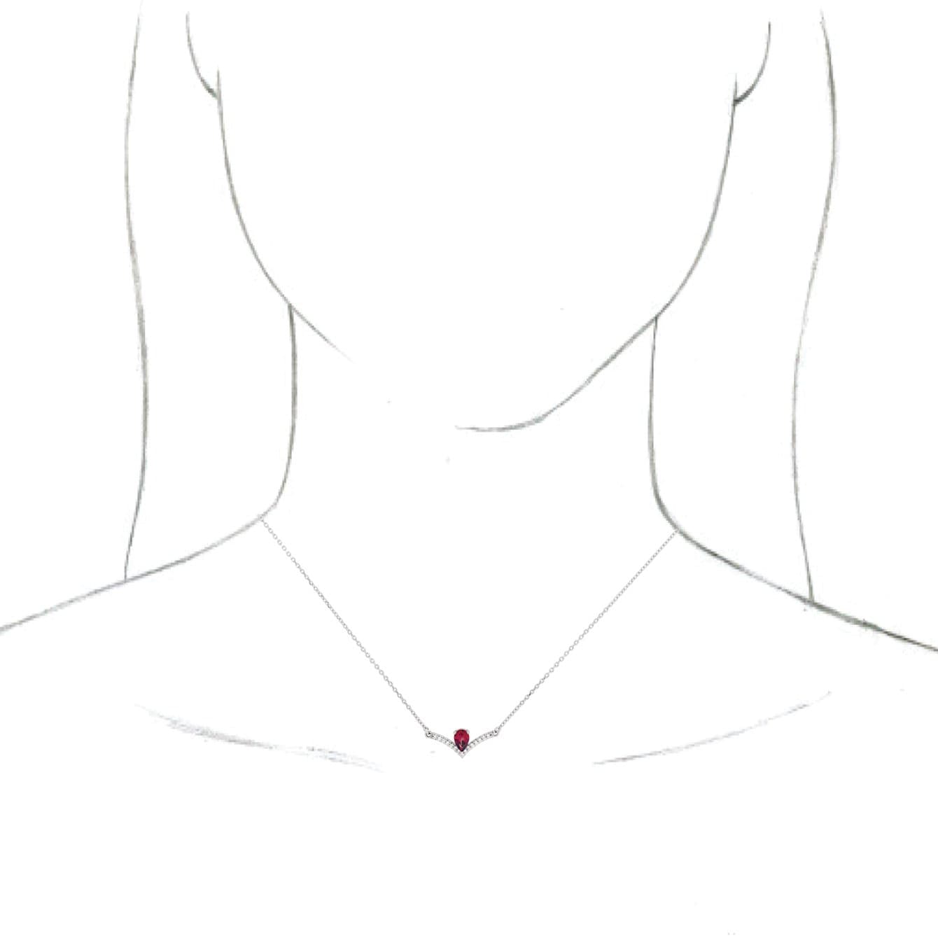 Accented V Necklace or Center view 3