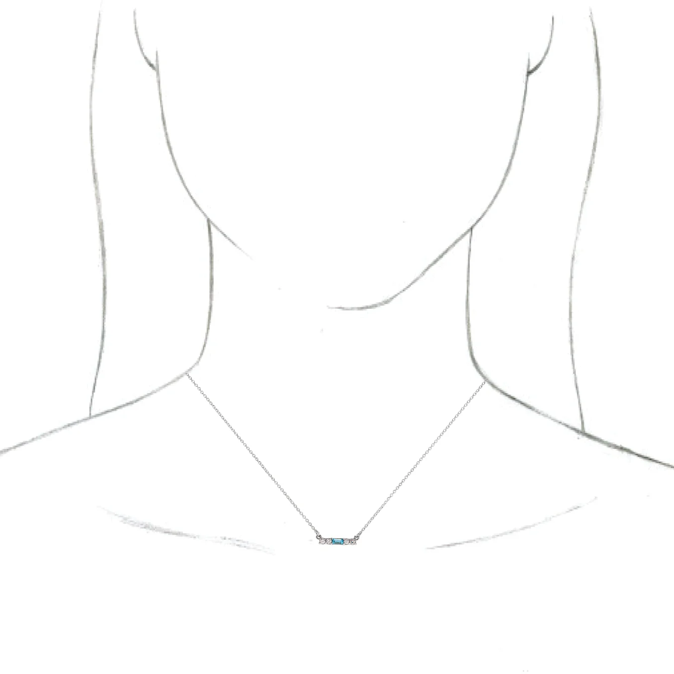 Accented Bar Necklace, view 4