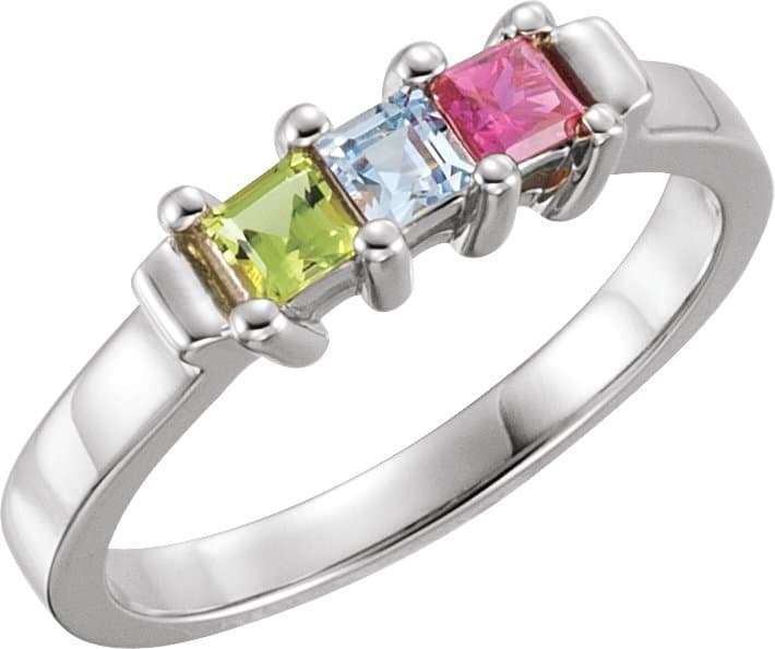 Platinum 3-Stone Family Ring Mounting