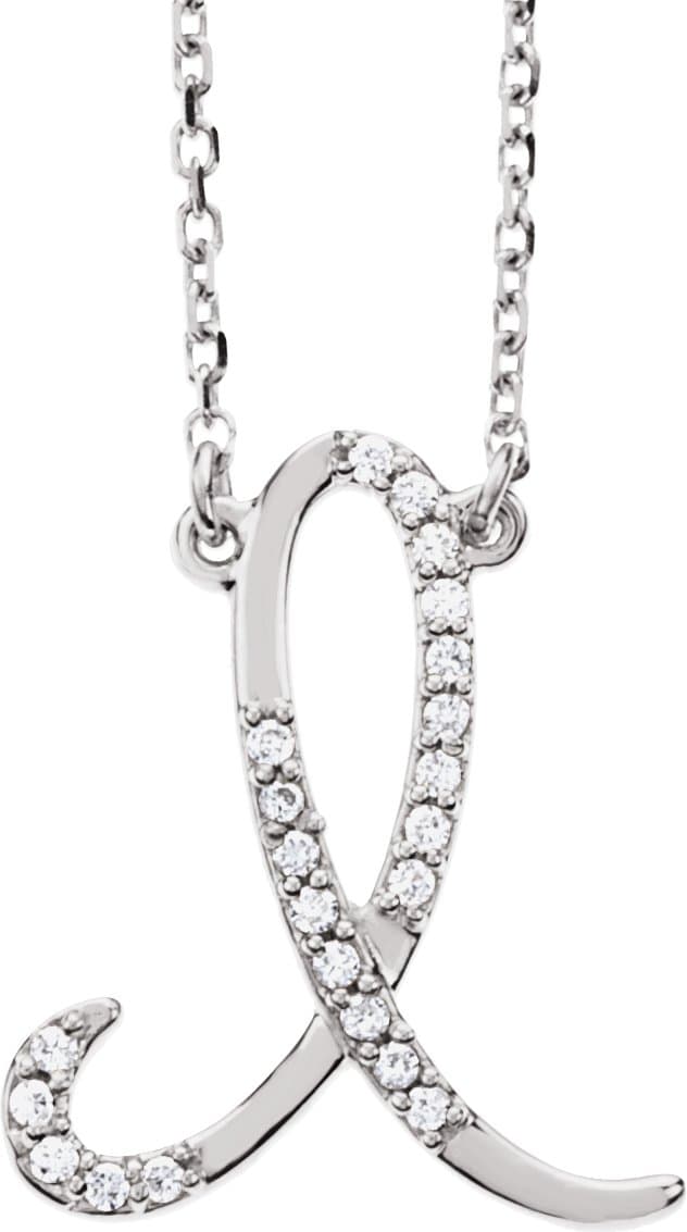 14K Rose .08 CTW Natural Diamond Initial G 16 Necklace