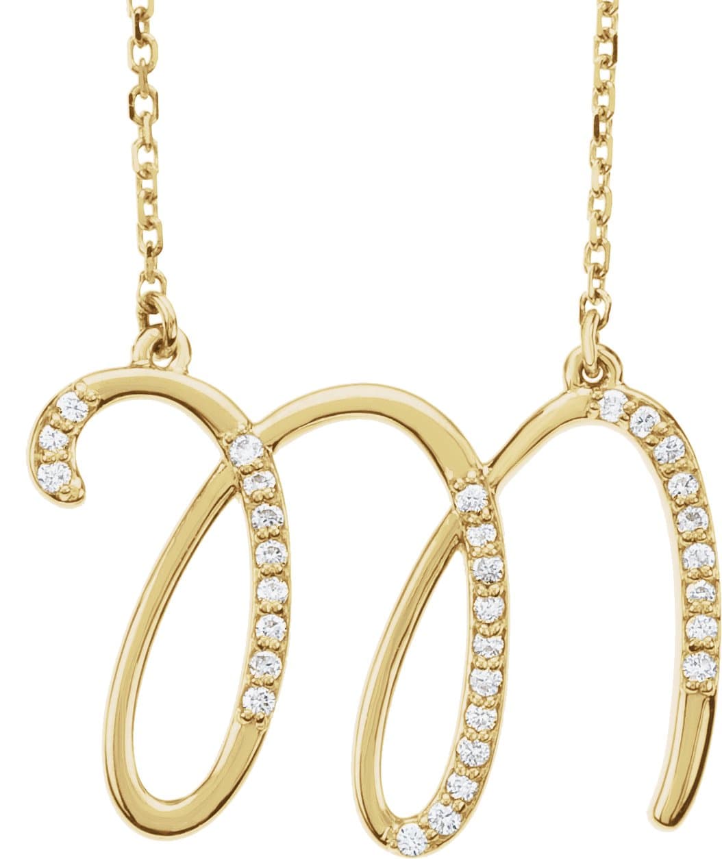 14K Rose .08 CTW Natural Diamond Initial G 16 Necklace