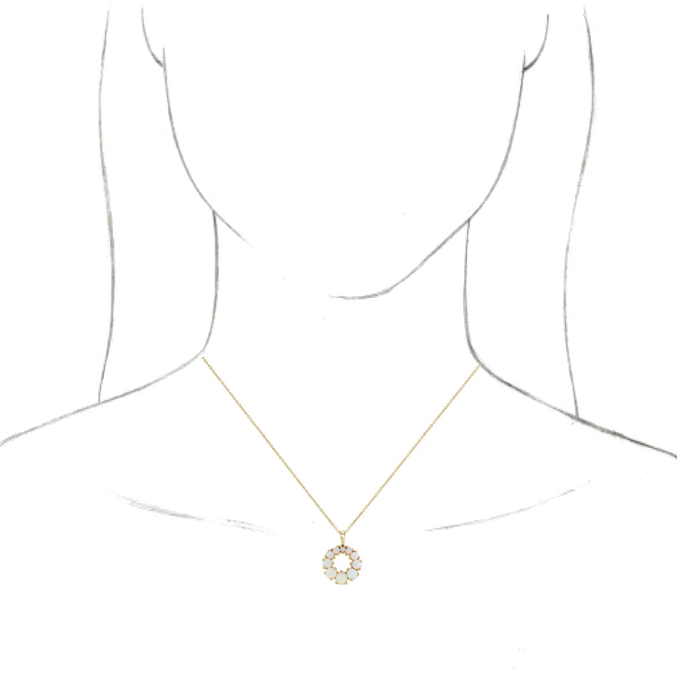 Halo-Style Necklace, view 4