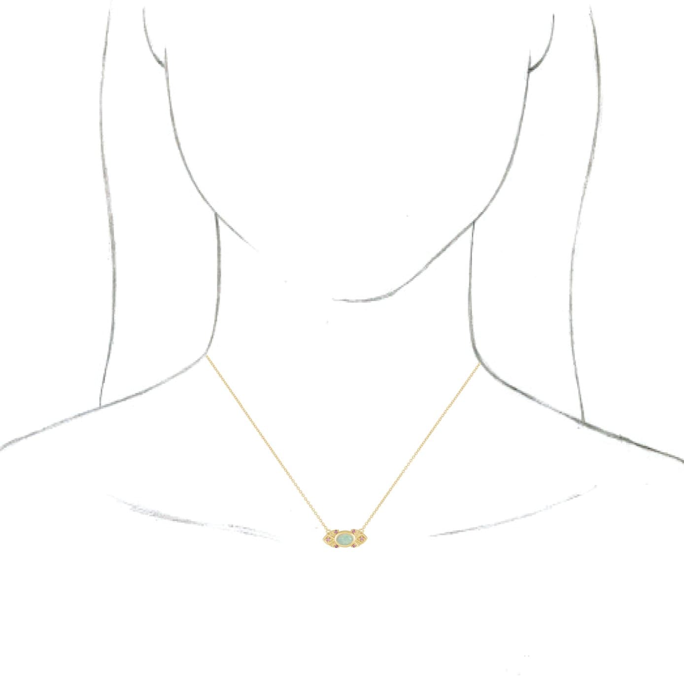 Vintage-Inspired Necklace or Center view 3