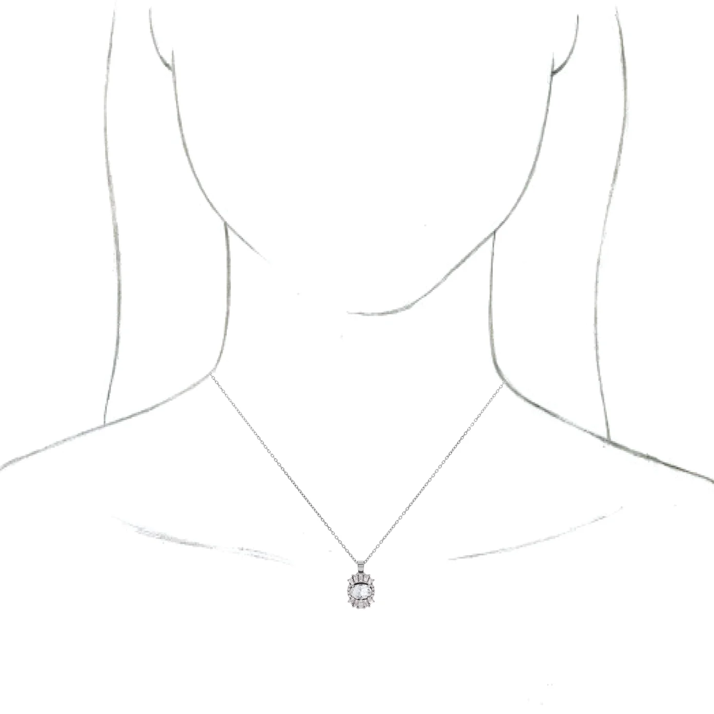 Halo-Style Necklace, view 3