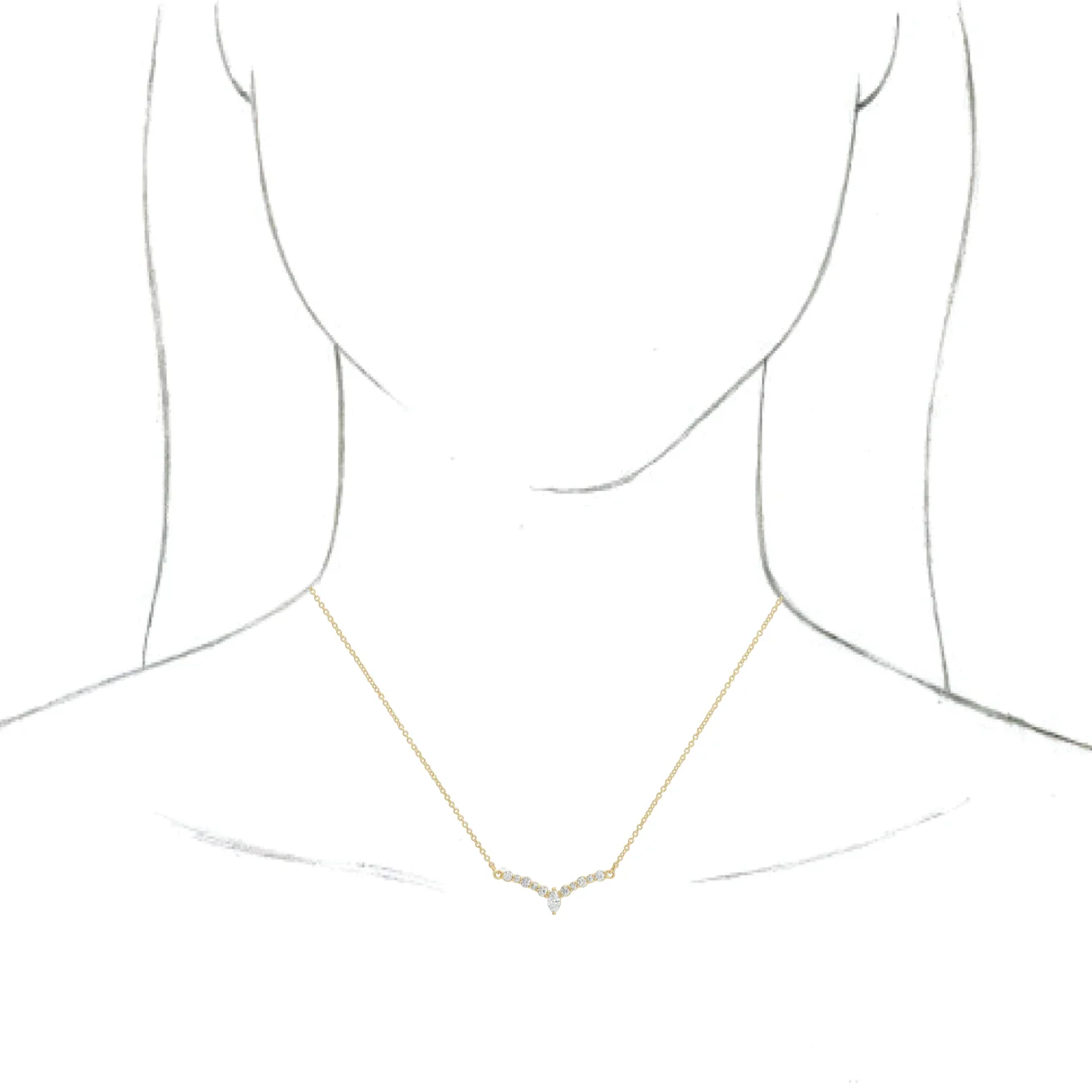 Accented V Necklace or Necklace Center, view 4