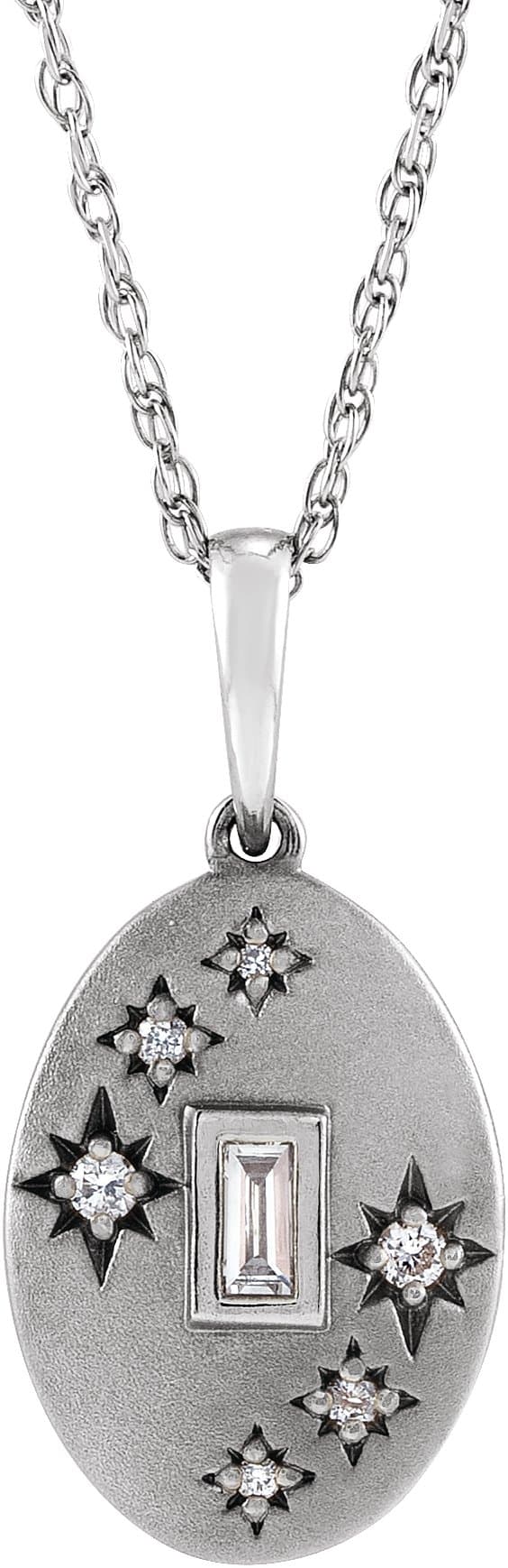 14K Rose .07 CTW Natural Diamond Celestial 16-18 Necklace