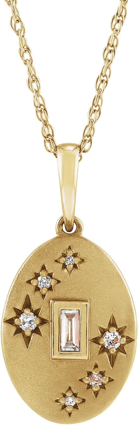 14K Rose .07 CTW Natural Diamond Celestial 16-18 Necklace