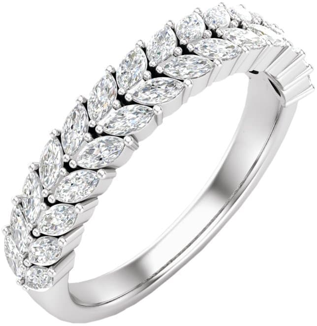 14K Rose 3/4 CTW Lab-Grown Diamond Double Row Anniversary Band