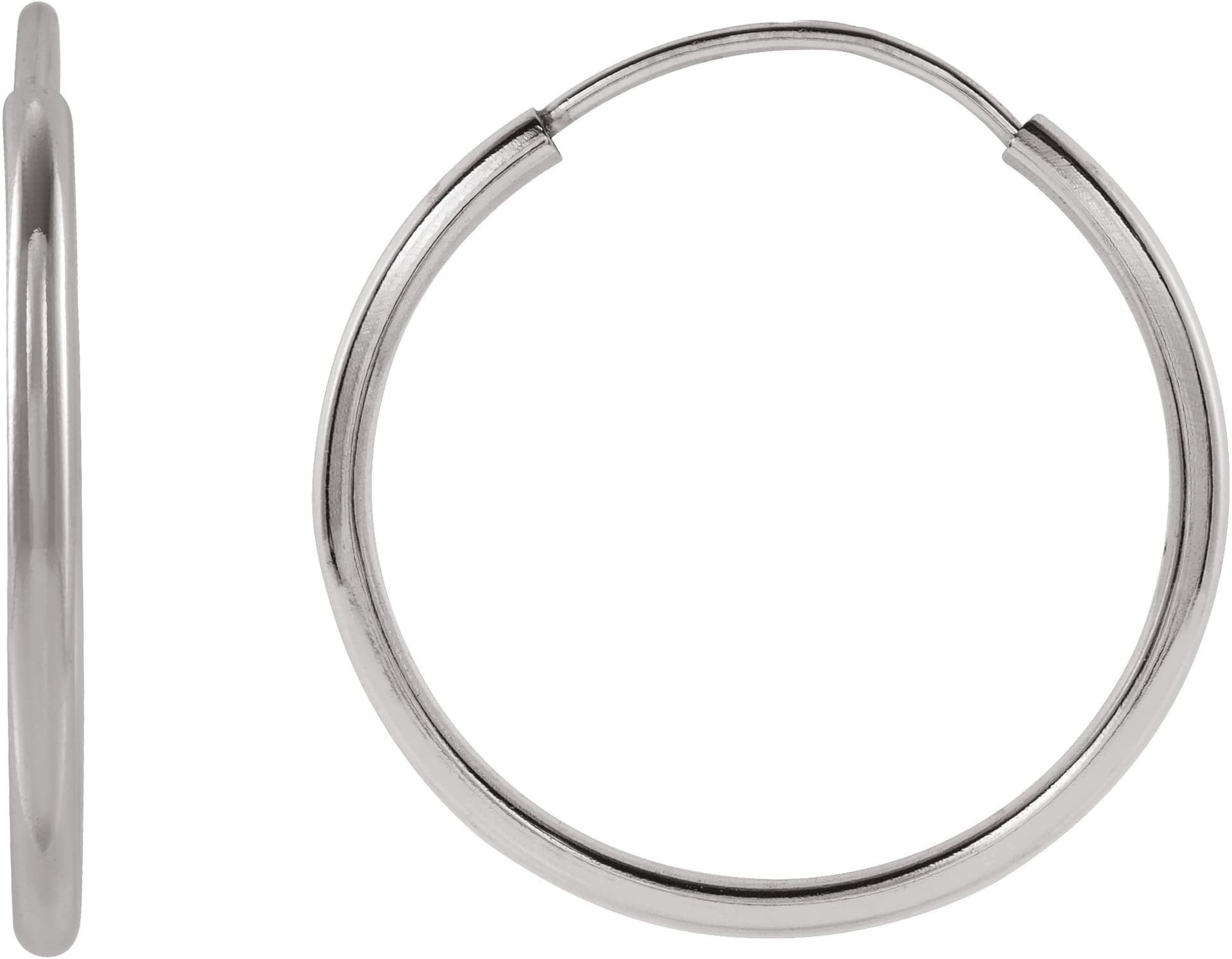 14K Rose Flexible Endless Tube 10 mm Hoop Earrings