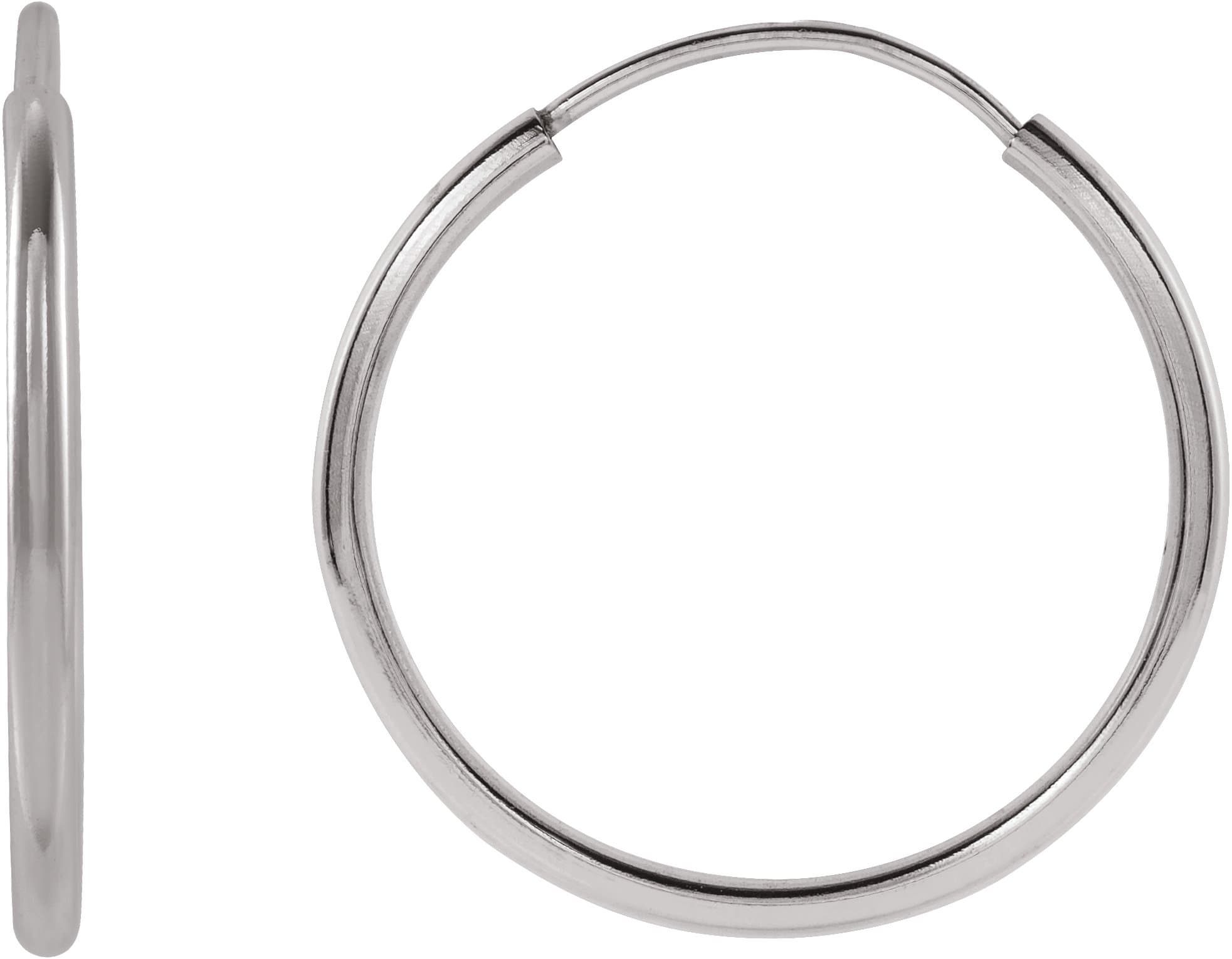 14K Rose Flexible Endless Tube 10 mm Hoop Earrings
