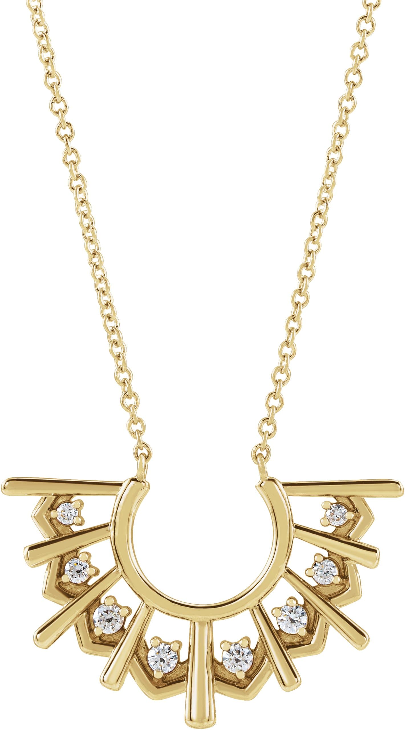 14K Rose 1/8 CTW Natural Diamond Fan 18 Necklace