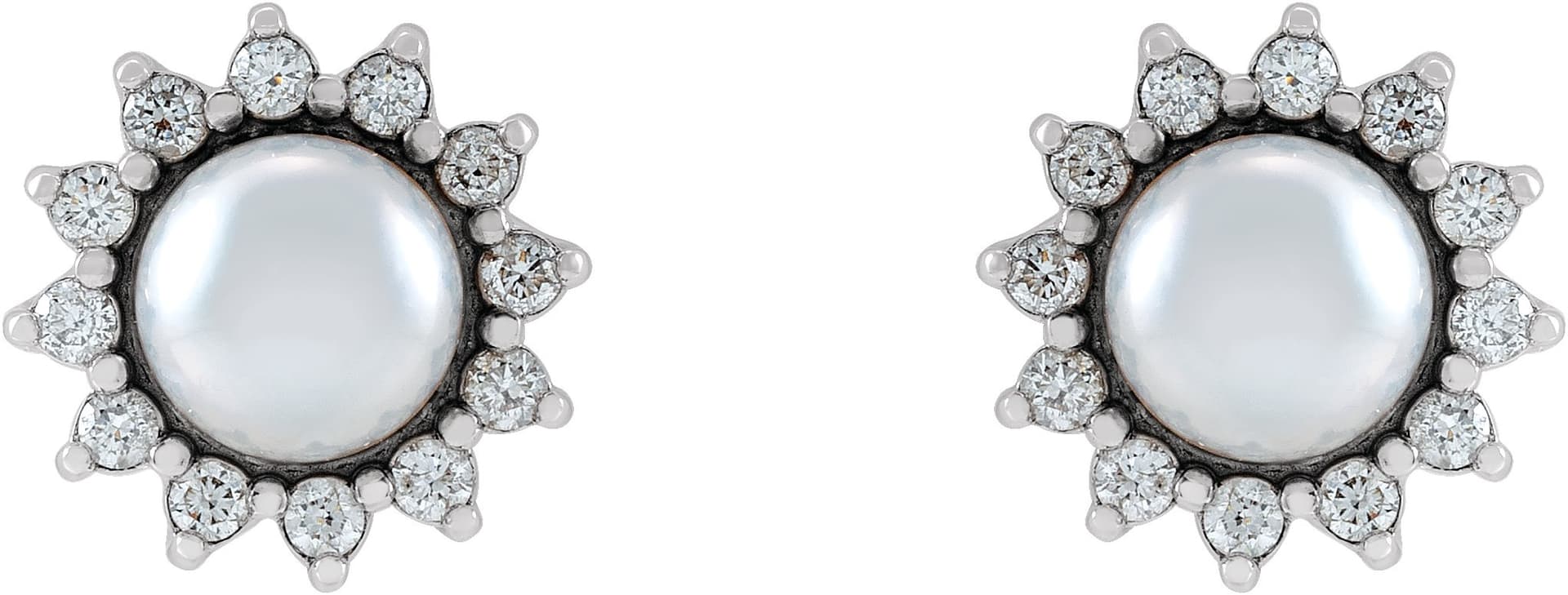 Halo-Style Pearl Earrings view 2