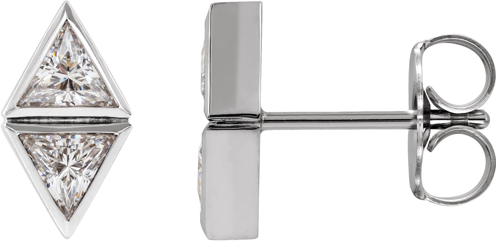 14K Rose 1/4 CTW Natural Diamond Two-Stone Bezel-Set Earrings