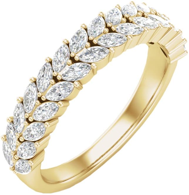 14K Rose 3/4 CTW Lab-Grown Diamond Double Row Anniversary Band