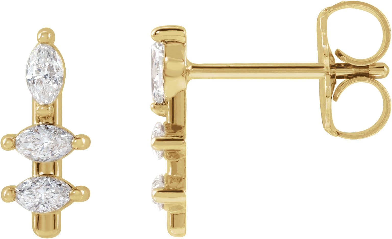 14K Rose 1/5 CTW Natural Diamond Bar Earrings