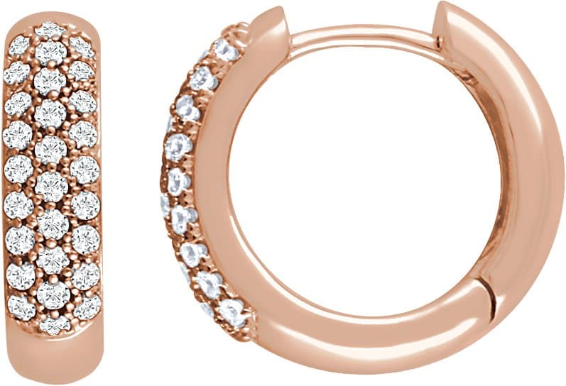 14K Yellow Gold 1/2 CTW Natural Diamond Hoop Earrings