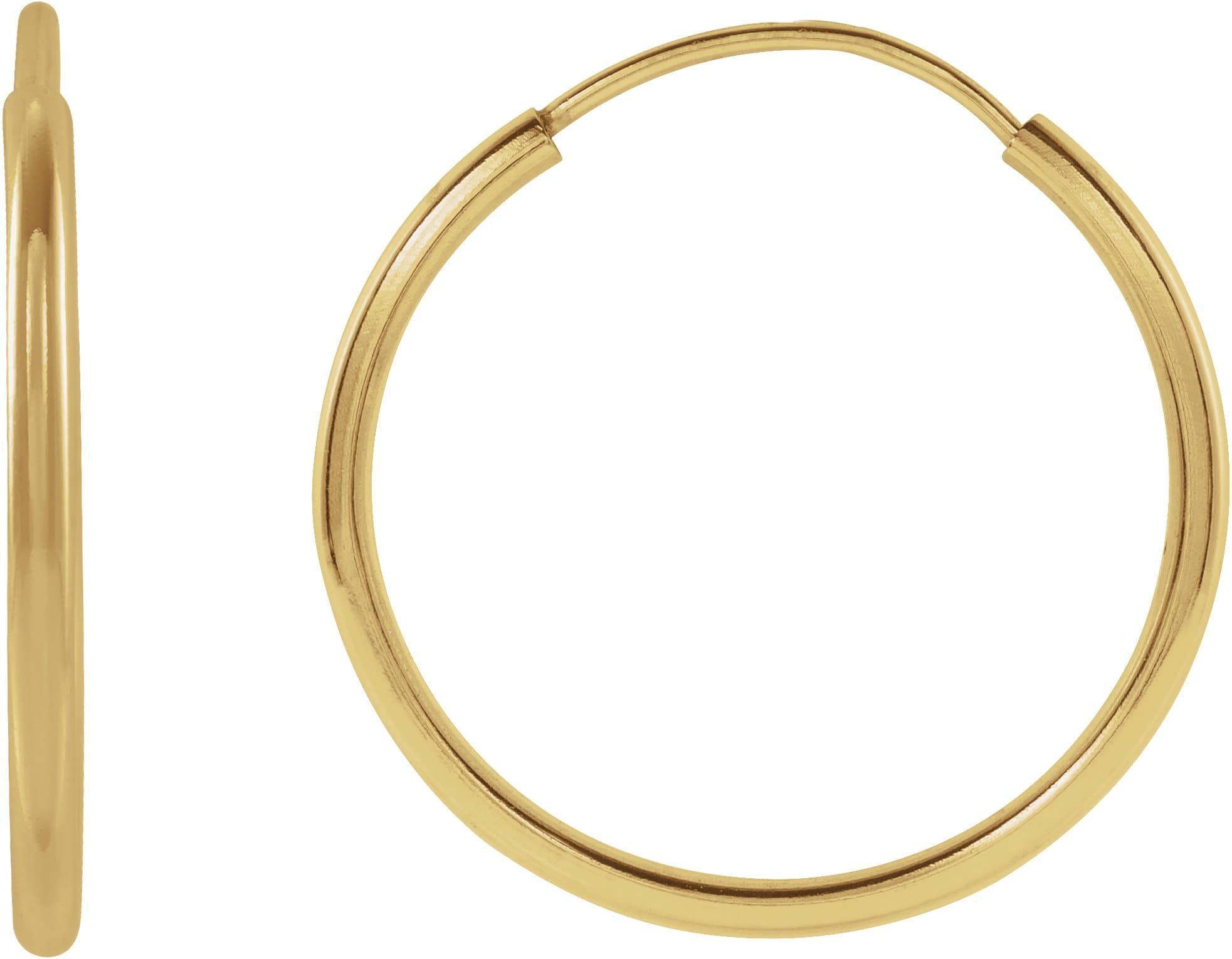 14K Rose Flexible Endless Tube 10 mm Hoop Earrings