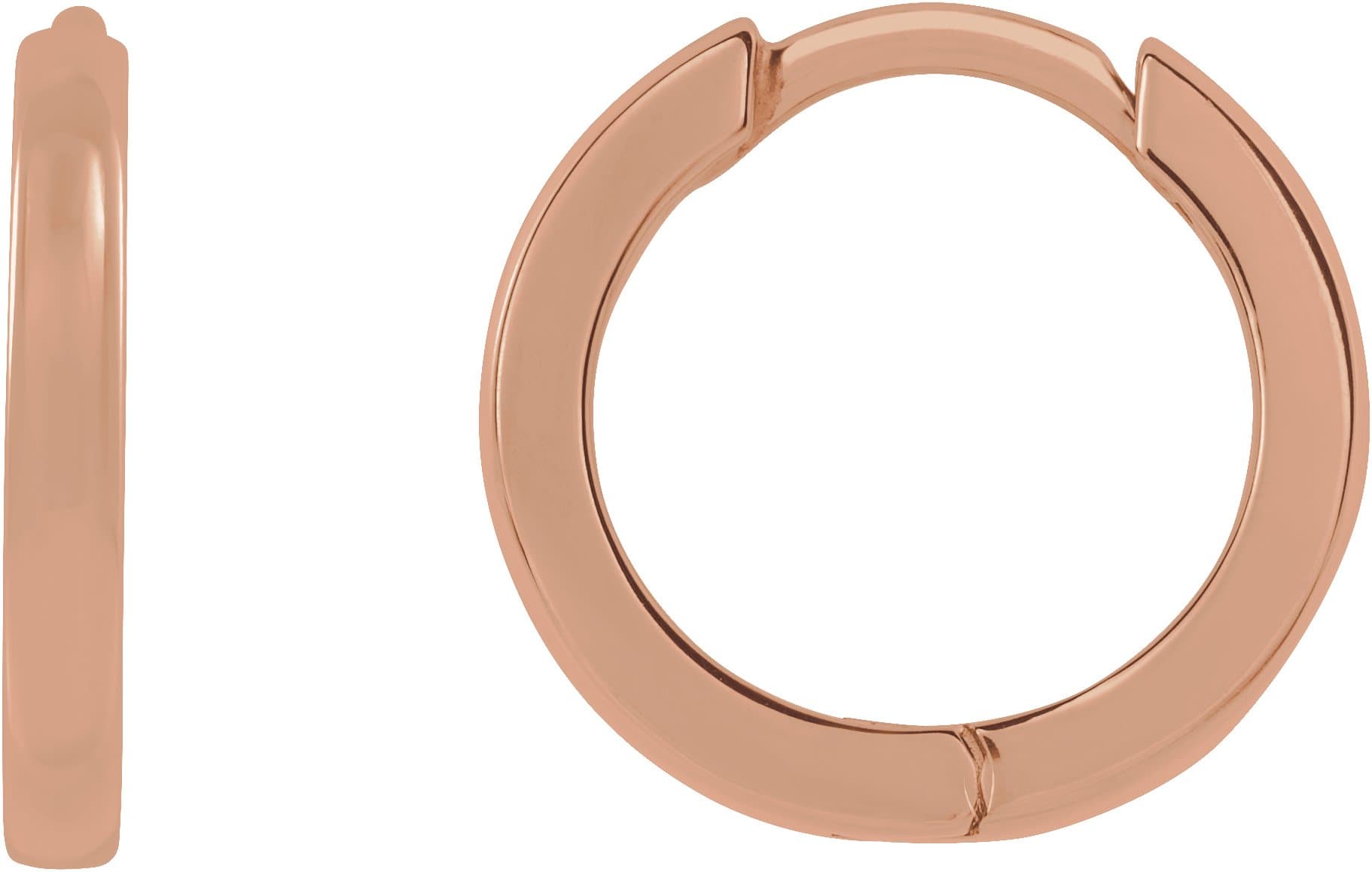 14K Rose Hinged 10 mm Hoop Earring