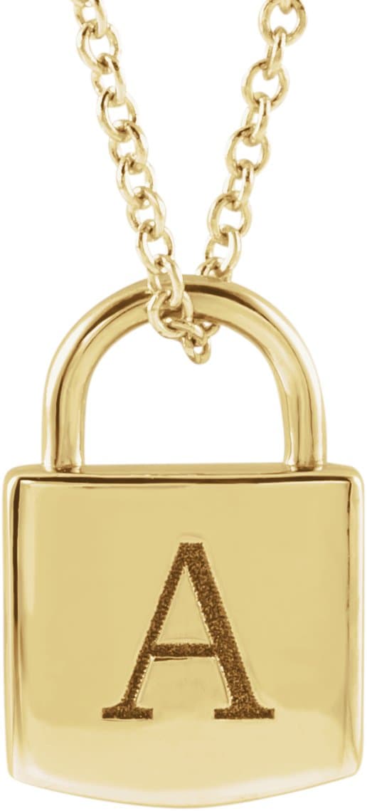 Engravable Lock Necklace or Pendant view 3