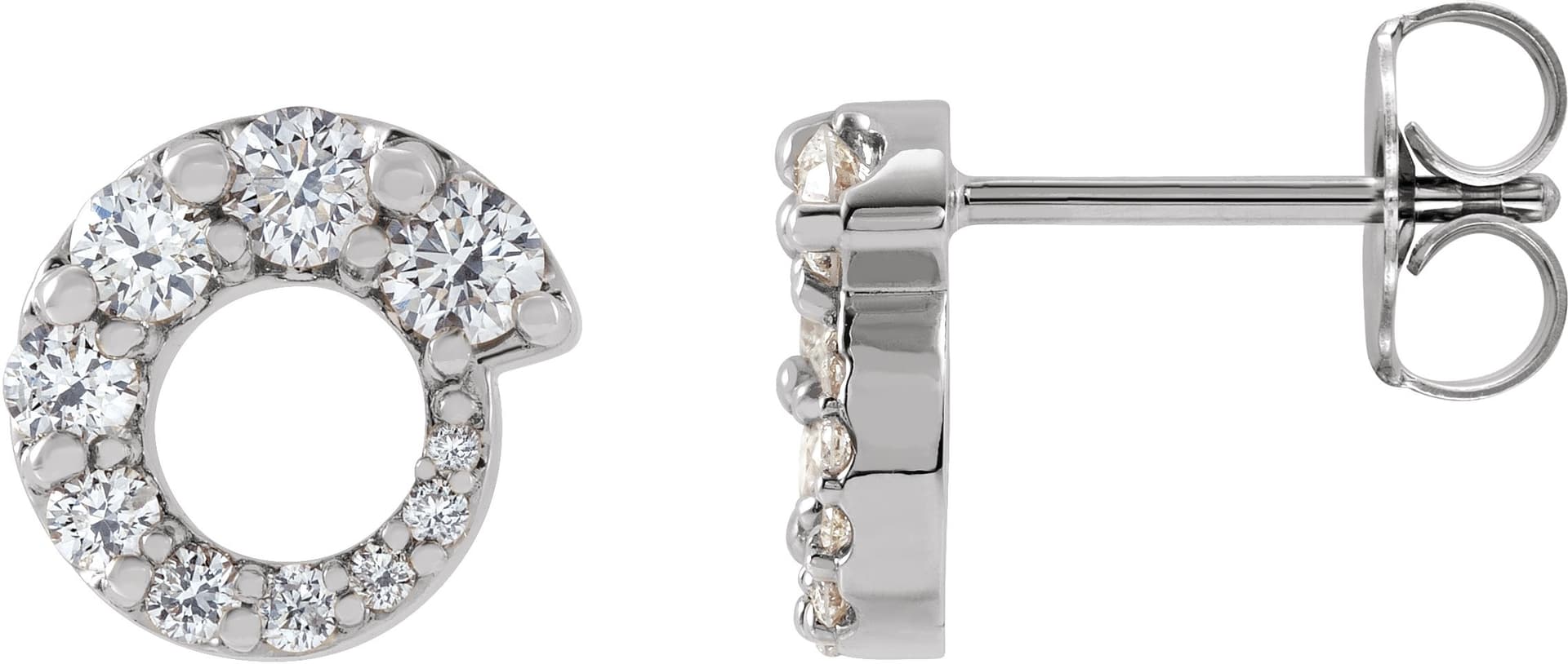 14K Yellow 1/2 CTW Natural Diamond Graduated Circle Earrings