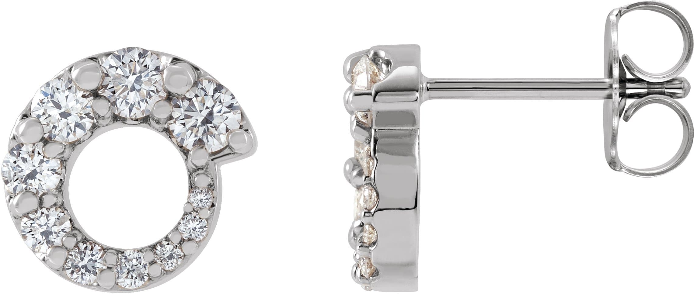 14K Yellow 1/2 CTW Natural Diamond Graduated Circle Earrings