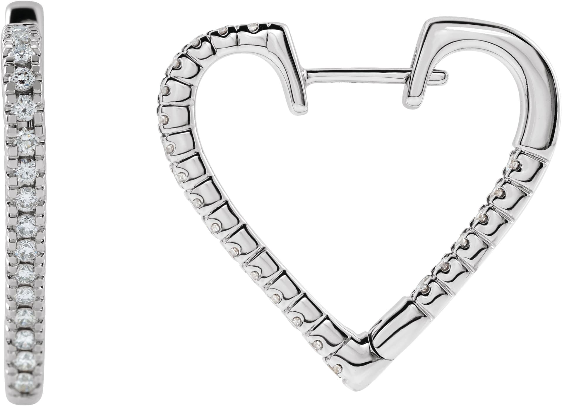 14K Rose 5/8 CTW Natural Diamond Heart Earrings