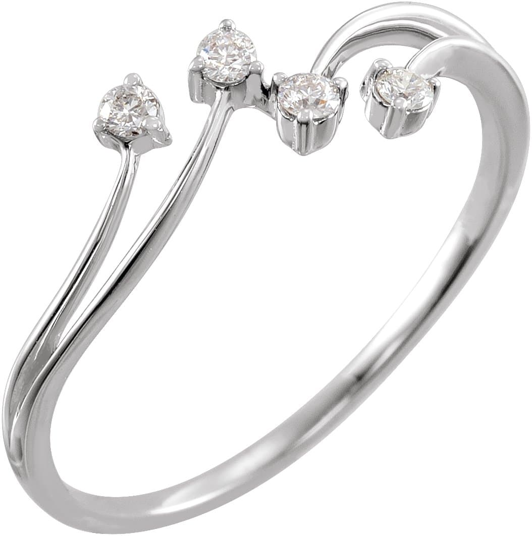 14K Rose 1/10 CTW Natural Diamond Bypass Ring