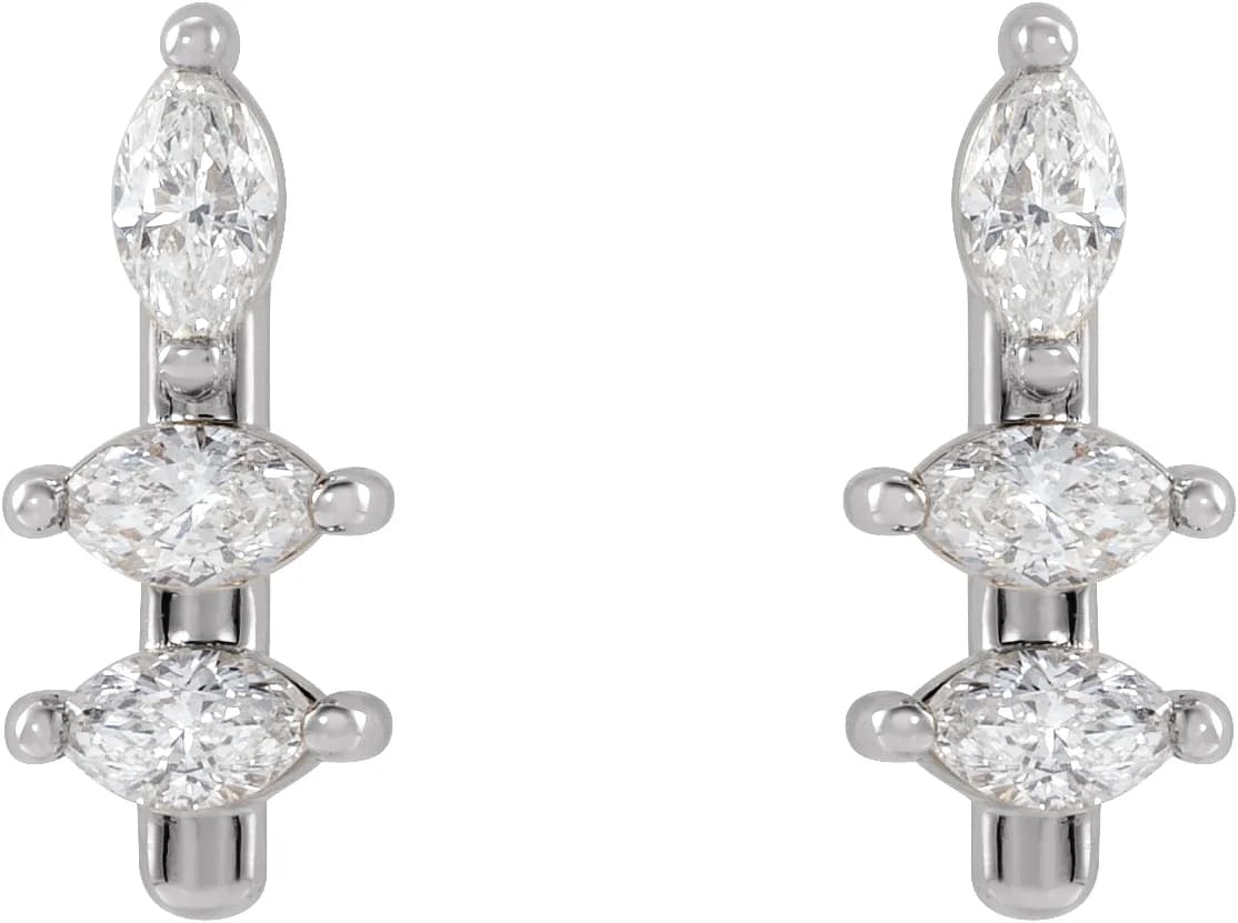 Marquise Bar Earrings, view 3