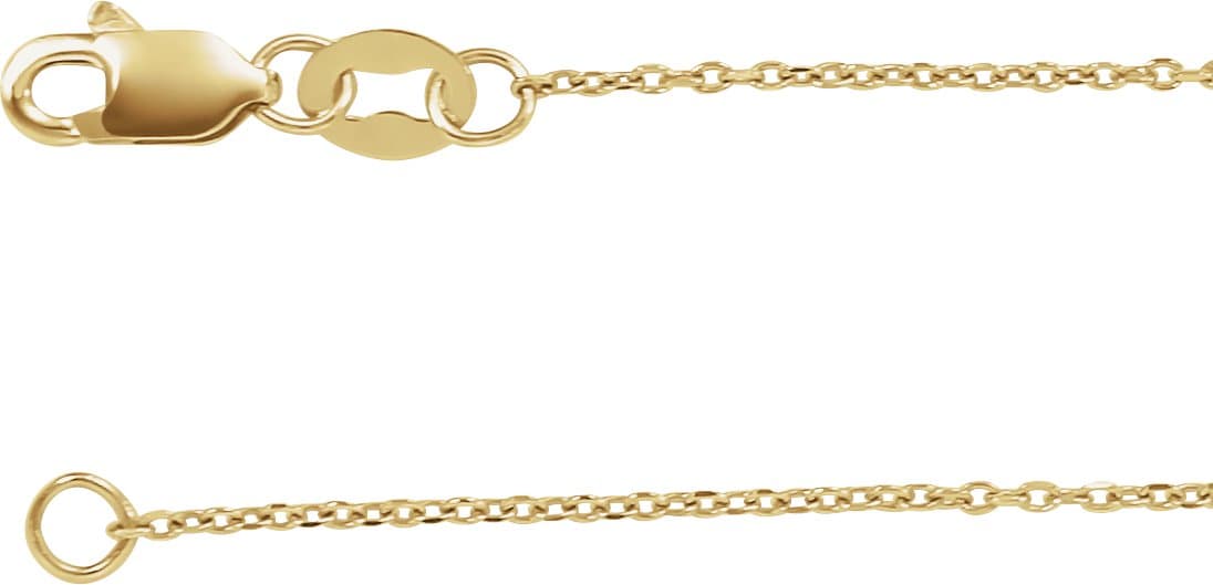 10K Rose 1 mm Diamond-Cut Cable 16 Chain