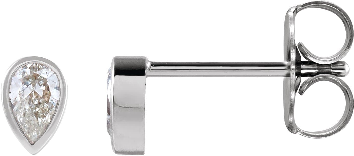 14K Rose .05 CT Lab-Grown Diamond Bezel-Set Earring