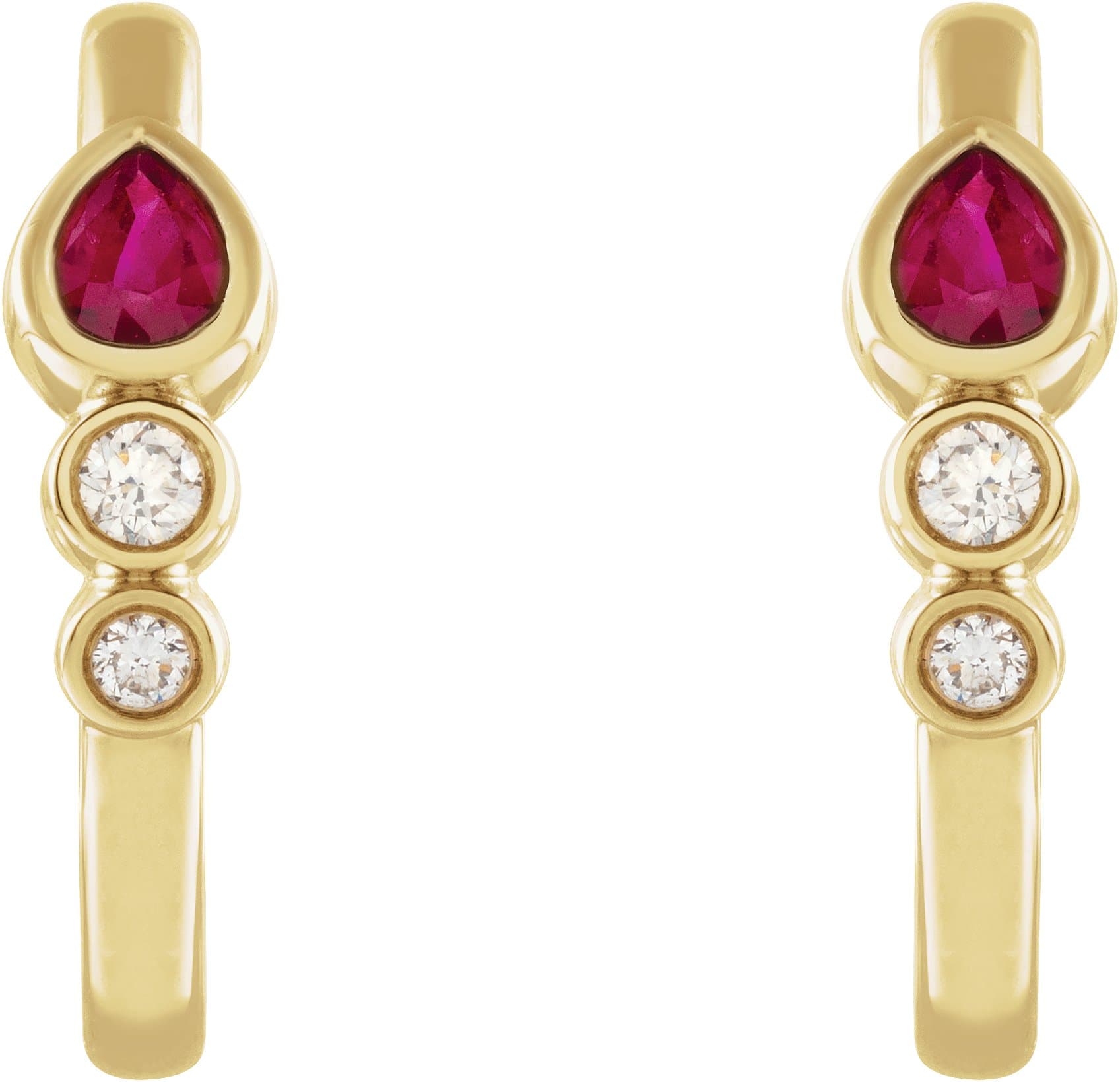 Bezel-Set Hoop Earrings view 2
