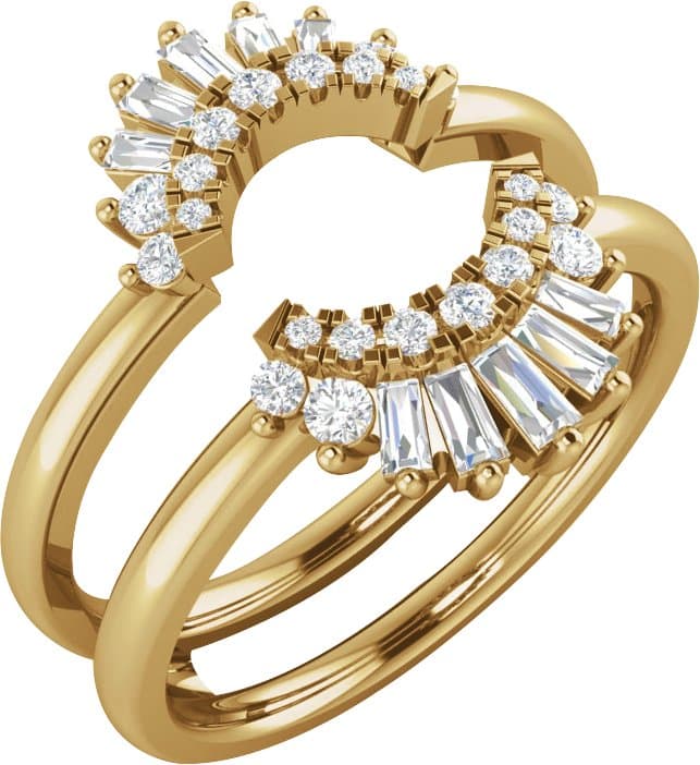 14K Rose 1/2 CTW Natural Diamond Ring Guard