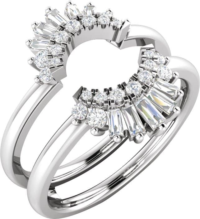 14K Rose 1/2 CTW Natural Diamond Ring Guard