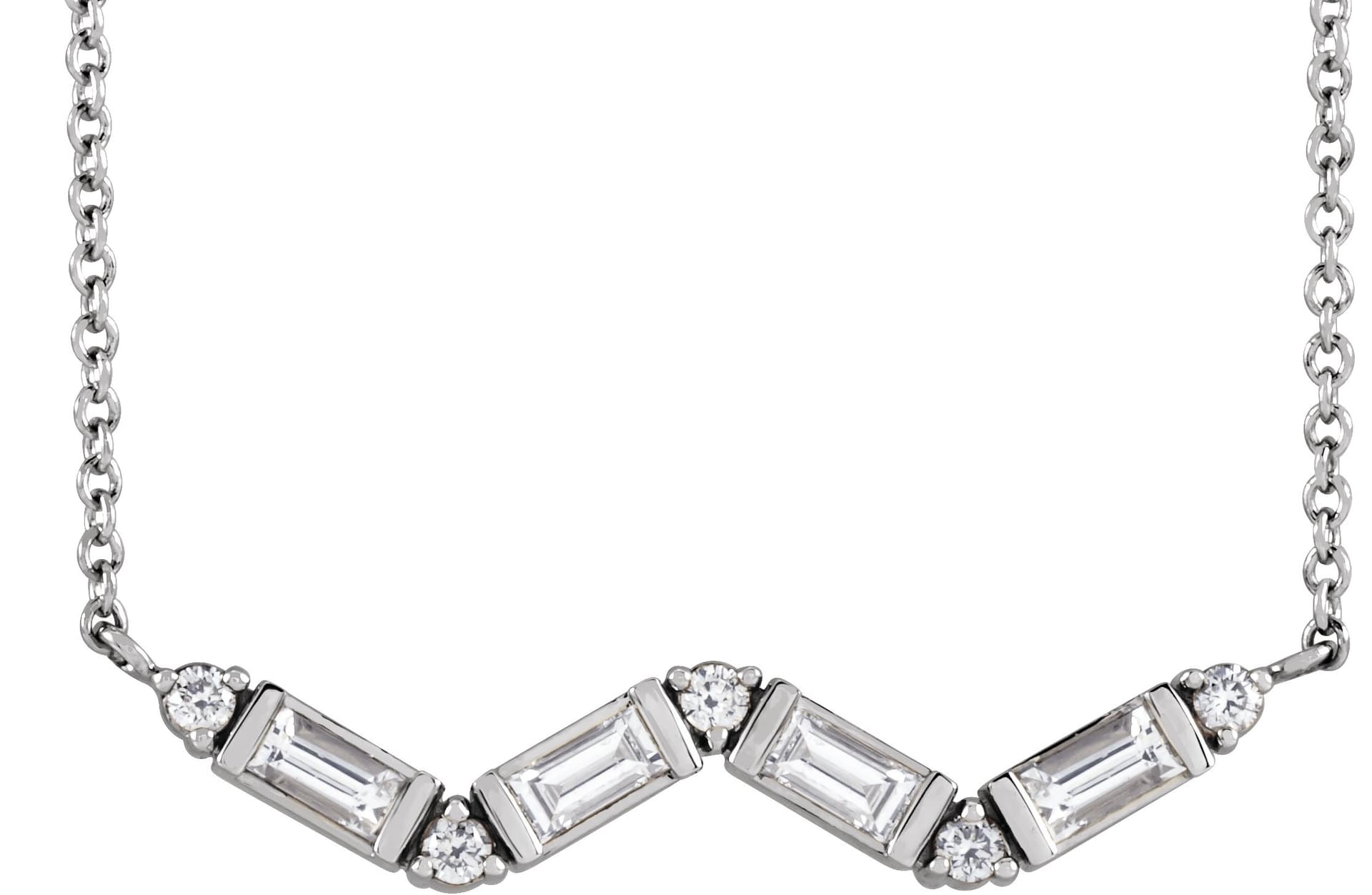 Sterling Silver 1/3 CTW Diamond Bar 16 Necklace