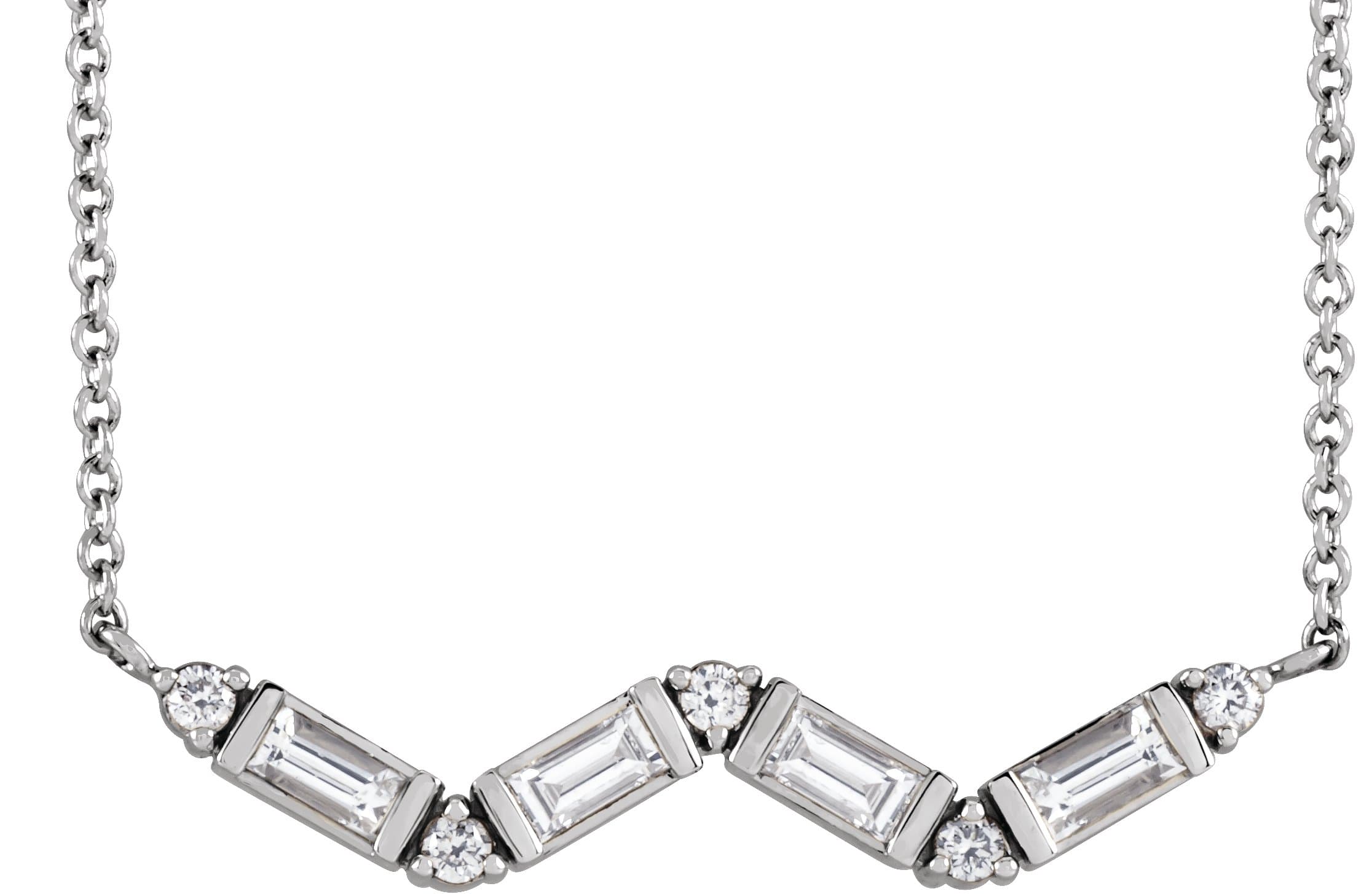 14K Rose 1/3 CTW Natural Diamond Bar 16 Necklace