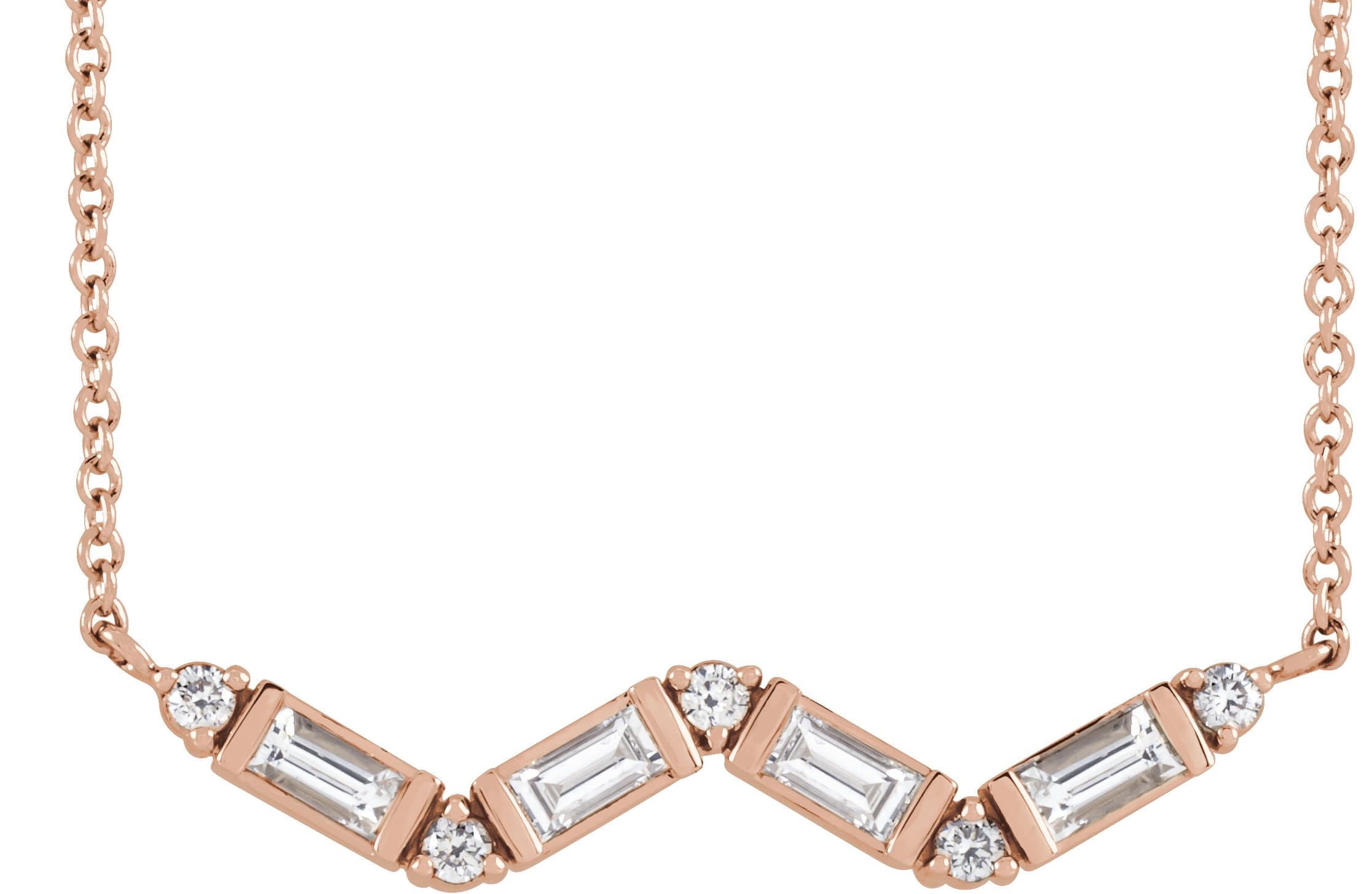 14K Rose 1/3 CTW Natural Diamond Bar 16 Necklace