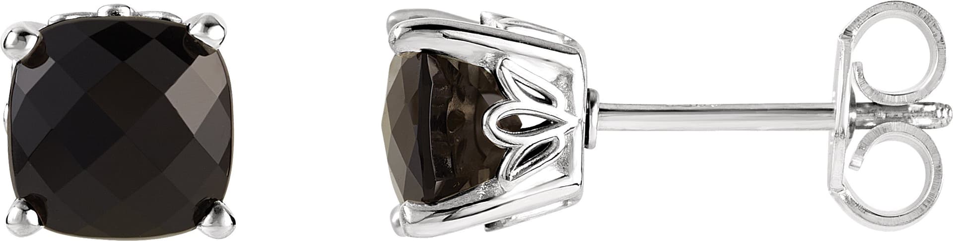 Cushion 4-Prong Scroll Setting® Stud Earrings view 1