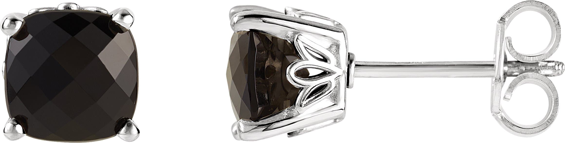 Cushion 4-Prong Scroll Setting® Stud Earrings view 1