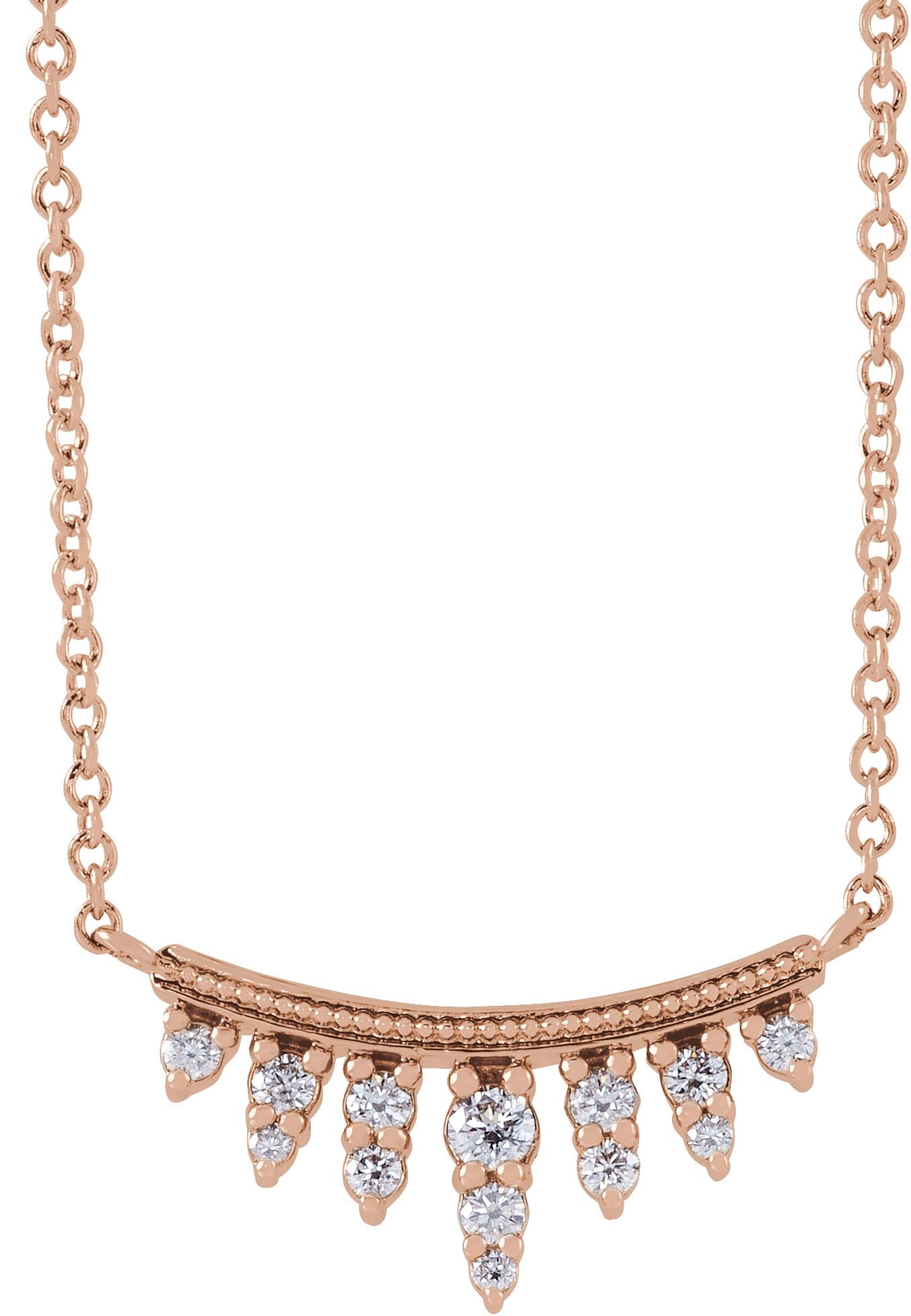 14K Rose 1/6 CTW Natural Diamond Bar 18 Necklace
